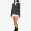 Chaqueta de lona de lana bordada Chaqueta de lona de lana bordada
