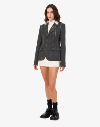 Chaqueta de lona de lana bordada