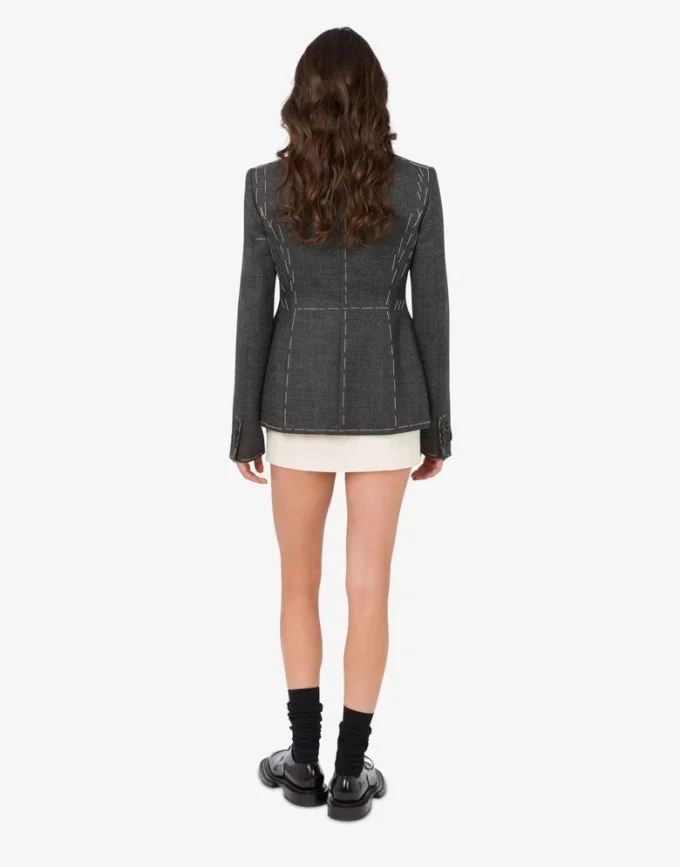 Chaqueta de lona de lana bordada Chaqueta de lona de lana bordada