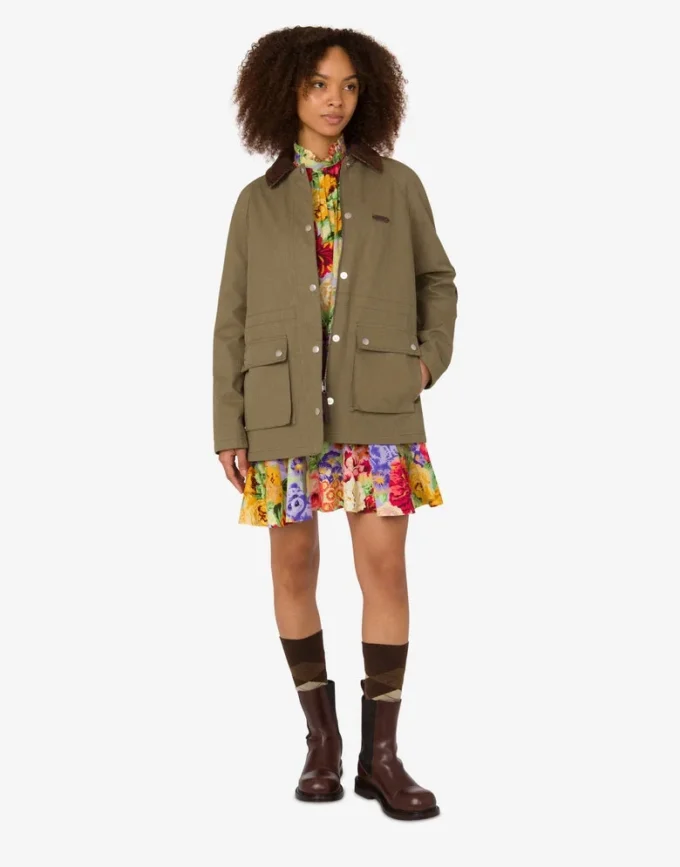 Vestido de popelín de algodón estampado