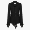 Chaqueta diagonal de mezcla de lana con lunares