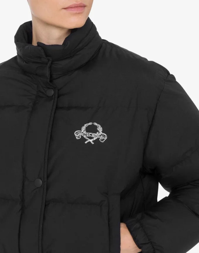 Chaqueta ligera de nailon con plumón y logotipo Laurel Crown Chaqueta ligera de nailon con plumón y logotipo Laurel Crown