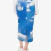Falda de algodón con estampado de nubes de archivo Falda de algodón con estampado de nubes de archivo