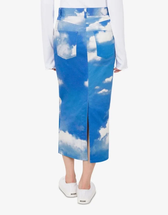 Falda de algodón con estampado de nubes de archivo Falda de algodón con estampado de nubes de archivo
