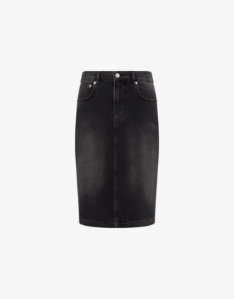 Falda de denim de algodón elástico