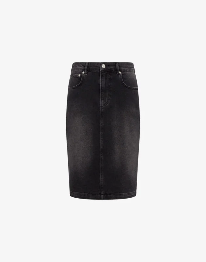 Falda de denim de algodón elástico