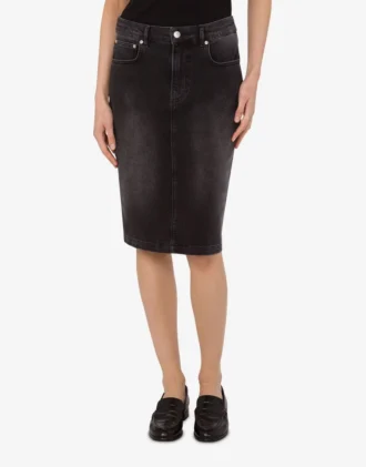 Falda de denim de algodón elástico