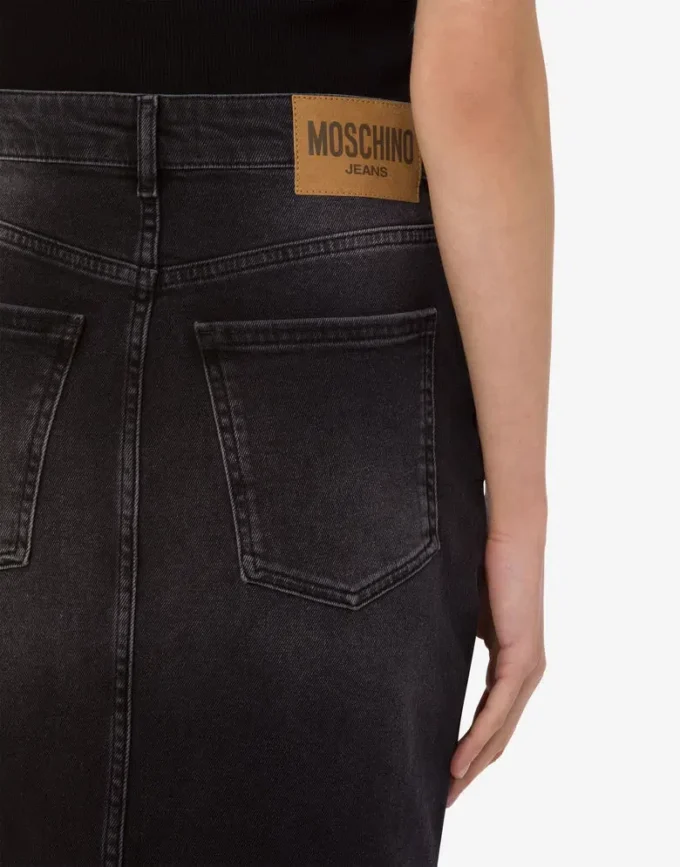 Falda de denim de algodón elástico