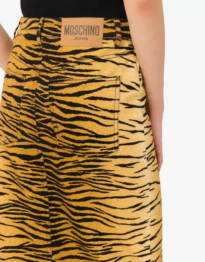 Falda de gabardina de algodón elástico estampada Falda de gabardina de algodón elástico estampada