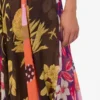 Falda de georgette de seda estampada
