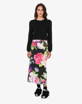 Falda estampada de algodón elástico