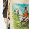 Falda estampada de sarga de seda