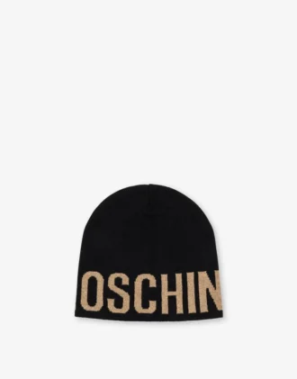 Gorro de punto con logotipo en letras doradas Gorro de punto con logotipo en letras doradas