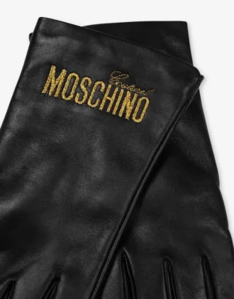 Guantes de napa con logotipo bordado