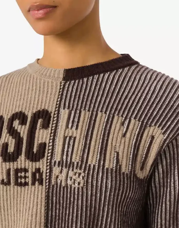 Jersey corto de mezcla de lana intarsia