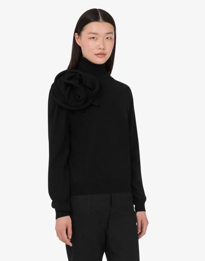 Jersey de cuello alto de lana merino