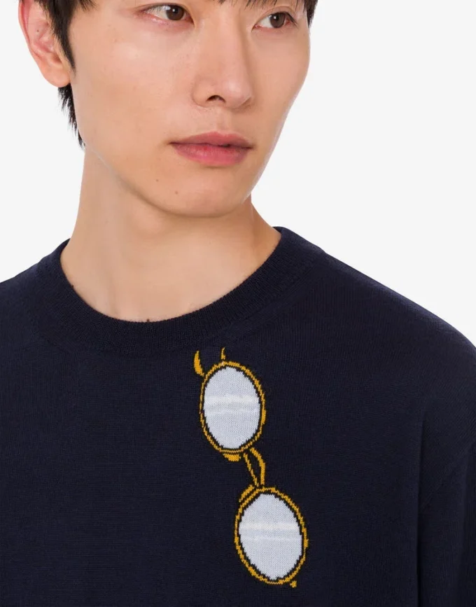 Jersey de lana merino extrafina con intarsia