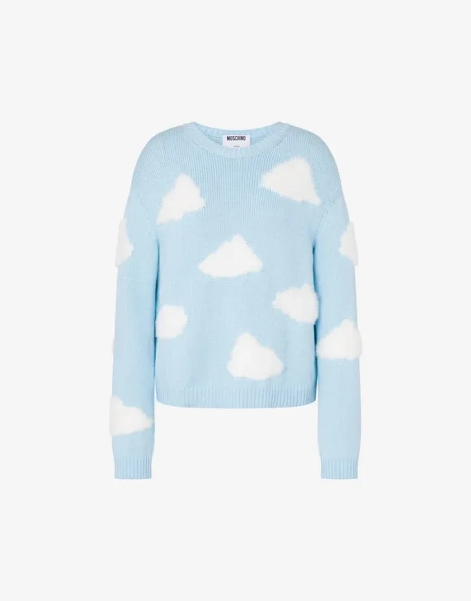 Jersey de mezcla de algodón orgánico con estampado de nubes de archivo Jersey de mezcla de algodón orgánico con estampado de nubes de archivo