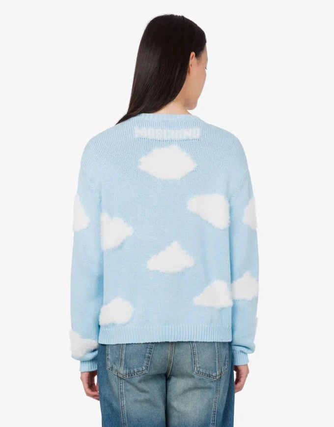 Jersey de mezcla de algodón orgánico con estampado de nubes de archivo Jersey de mezcla de algodón orgánico con estampado de nubes de archivo