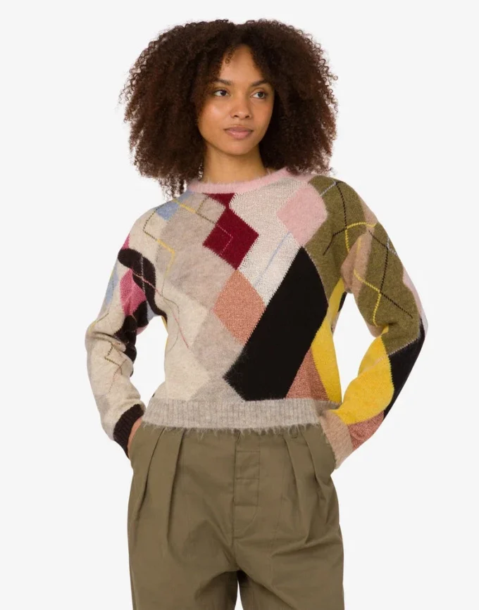 Jersey de mohair con incrustaciones de gasa Jersey de mohair con incrustaciones de gasa