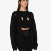 Jersey oversize de lana tallada