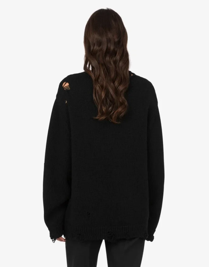 Jersey oversize de lana tallada