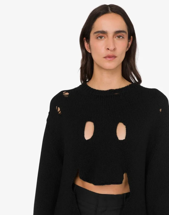 Jersey oversize de lana tallada