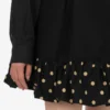 Minifalda diagonal de mezcla de lana con lunares
