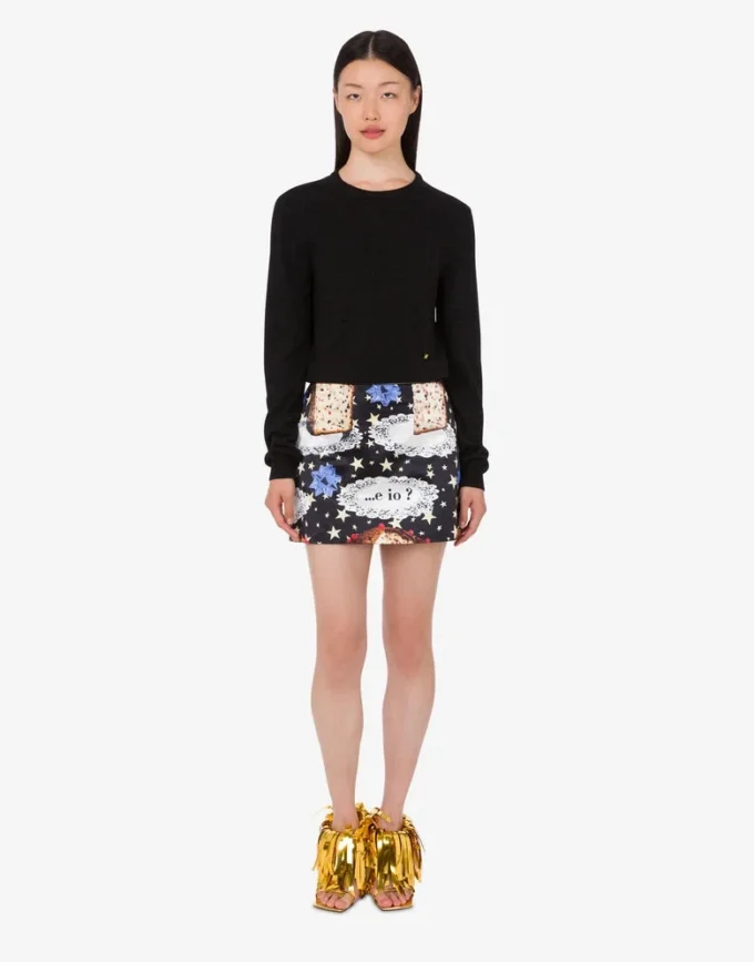 Minifalda estampada de mezcla de algodón Minifalda estampada de mezcla de algodón