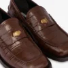Mocasines de piel de becerro con estampado de cocodrilo Mocasines de piel de becerro con estampado de cocodrilo