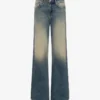 Pantalones acampanados de denim de algodón Pantalones acampanados de denim de algodón