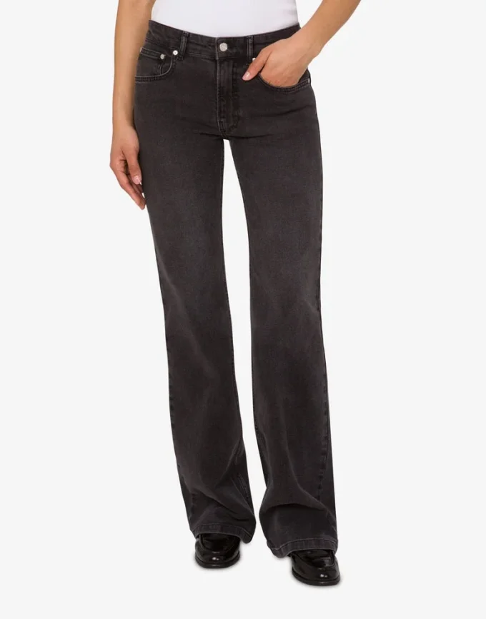 Pantalones acampanados de denim de algodón Pantalones acampanados de denim de algodón