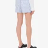 Pantalones cortos de popelín a rayas con bordado de ganso