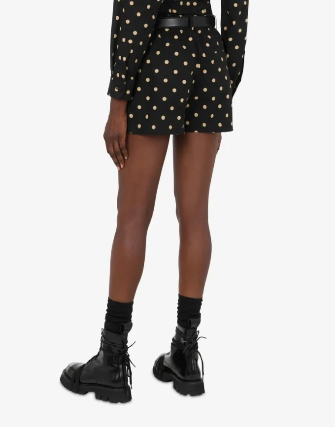 Pantalones cortos de popelín de algodón estampados con lunares
