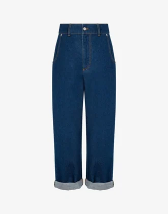 Pantalones de denim de algodón azul
