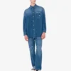 Camisa vaquera de algodón azul