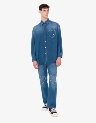 Pantalones de denim de algodón azul