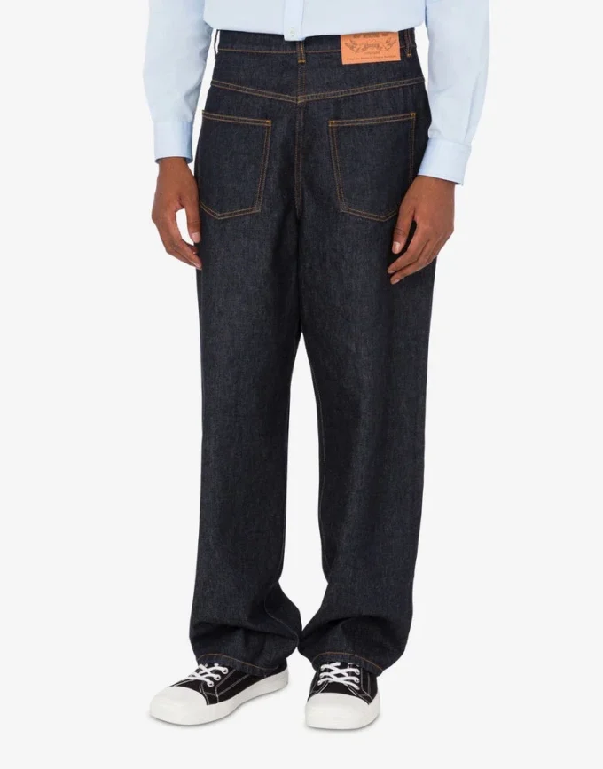 Pantalones de denim de algodón azul Pantalones de denim de algodón azul