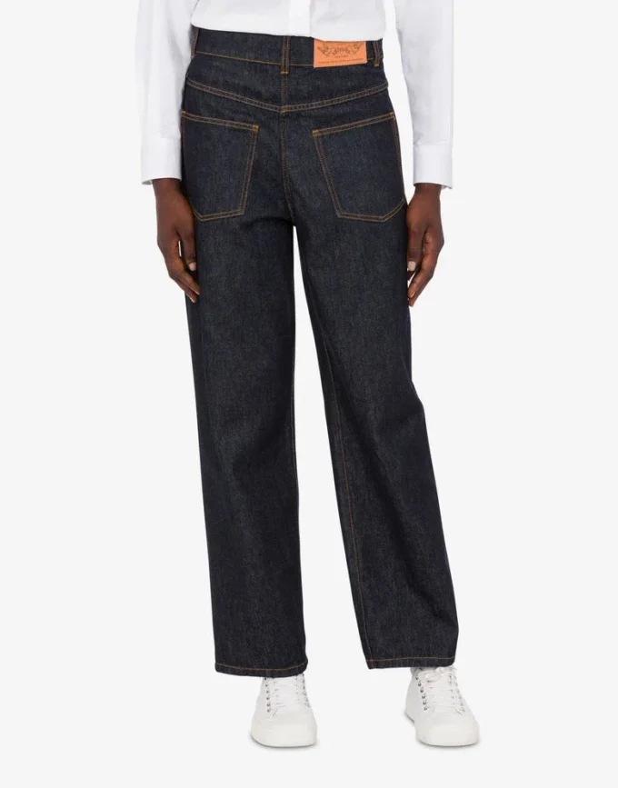 Pantalones de denim de algodón azul Pantalones de denim de algodón azul