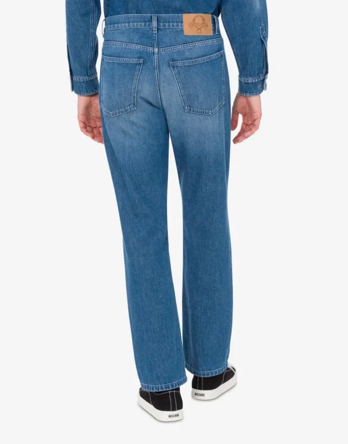 Pantalones de denim de algodón azul Pantalones de denim de algodón azul