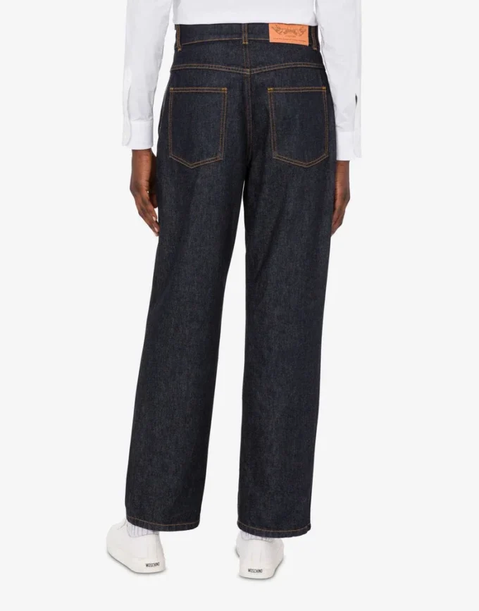 Pantalones de denim de algodón azul Pantalones de denim de algodón azul