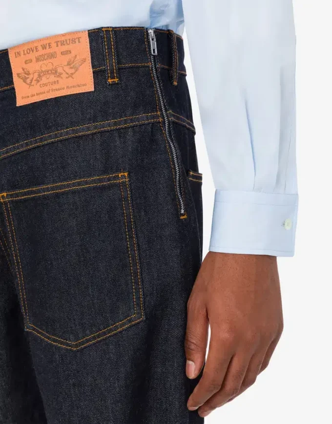 Pantalones de denim de algodón azul Pantalones de denim de algodón azul
