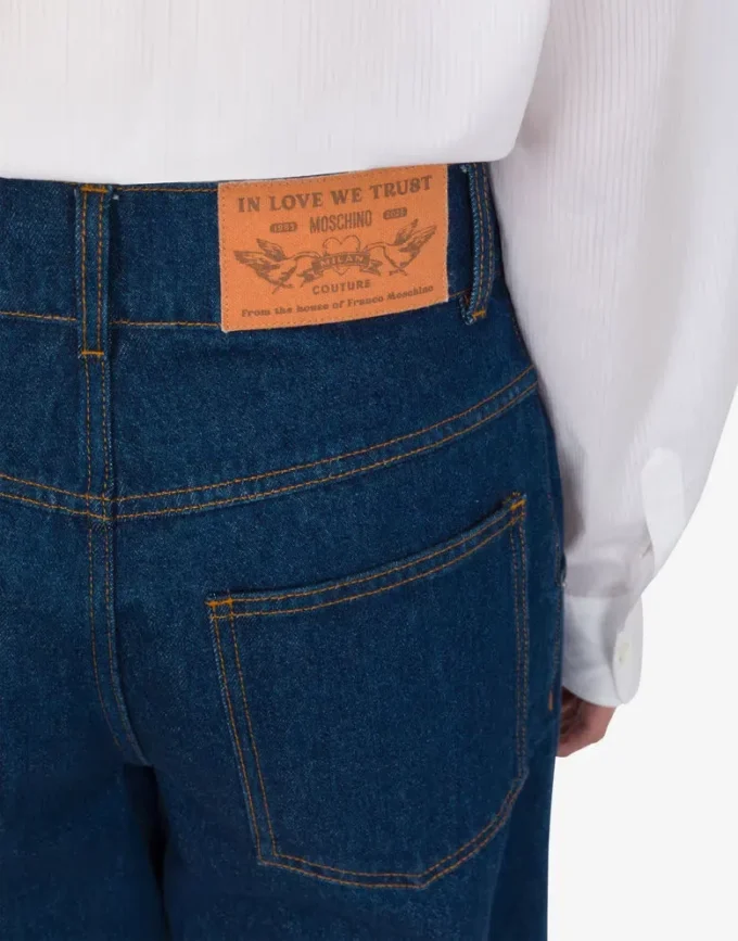 Pantalones de denim de algodón azul