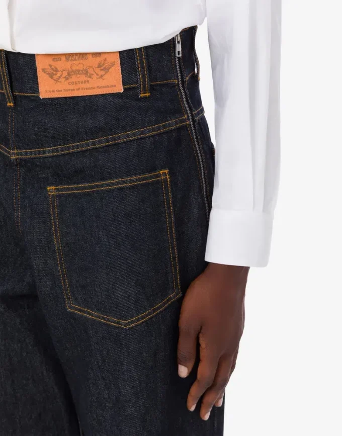 Pantalones de denim de algodón azul Pantalones de denim de algodón azul
