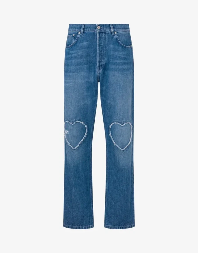 Pantalones de denim de algodón azul Pantalones de denim de algodón azul