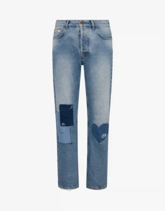 Pantalones de denim de algodón con parches