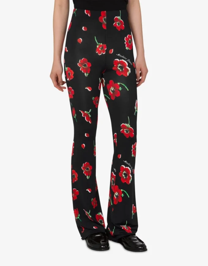 Pantalones de jersey elástico estampado Pantalones de jersey elástico estampado