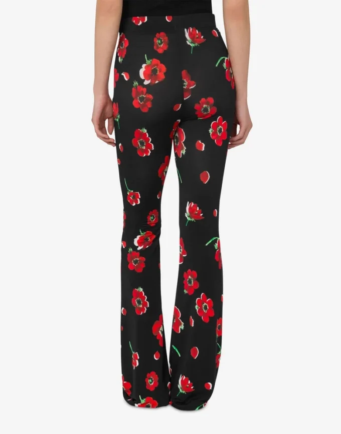 Pantalones de jersey elástico estampado Pantalones de jersey elástico estampado