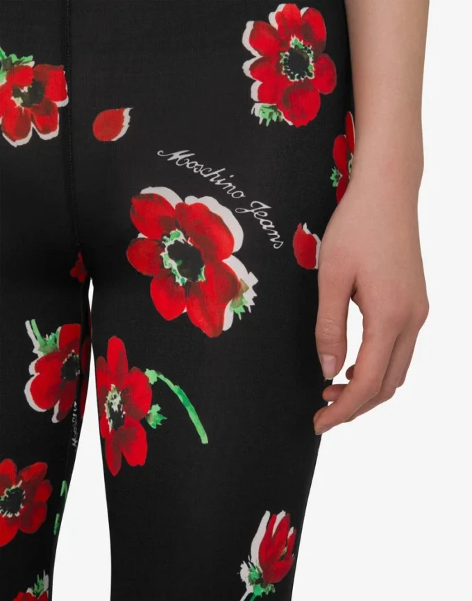 Pantalones de jersey elástico estampado Pantalones de jersey elástico estampado
