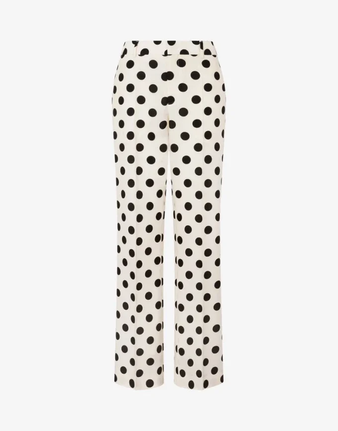 Pantalones de lana con estampado de lunares